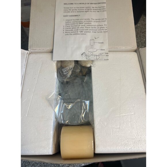 Avon Wellness Rock Waterfall Fountain With Candle Holder & Pebbles New in Box - Picture 3 of 4